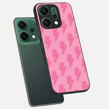  Pink Moo Magic phone case For Oppo Reno 14 showing premium glass back cover with detailed artwork