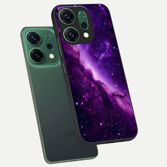  Purple Shade Sky phone case For Oppo Reno 14 showing premium glass back cover with detailed artwork