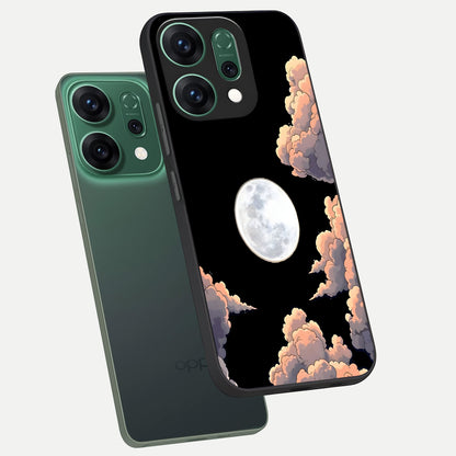  Shade Cloud Moon phone case For Oppo Reno 14 showing premium glass back cover with detailed artwork
