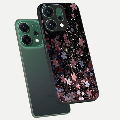  Starlit Flower Dreams phone case For Oppo Reno 14 showing premium glass back cover with detailed artwork