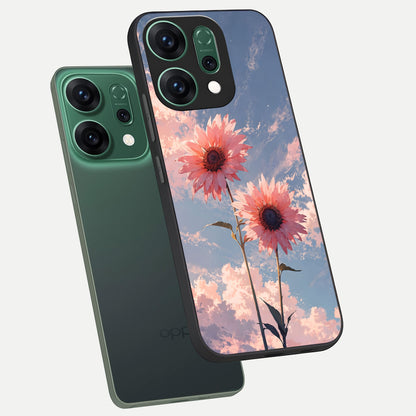  Sun Moon Balance phone case For Oppo Reno 14 showing premium glass back cover with detailed artwork