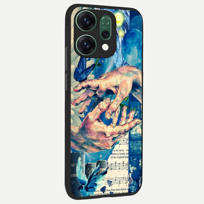 Aesthetic Divider back cover For Oppo Reno 14 slim fit glass case with vibrant aesthetic design