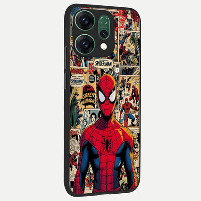  Aesthetic Spider back cover For Oppo Reno 14 slim fit glass case with vibrant aesthetic design