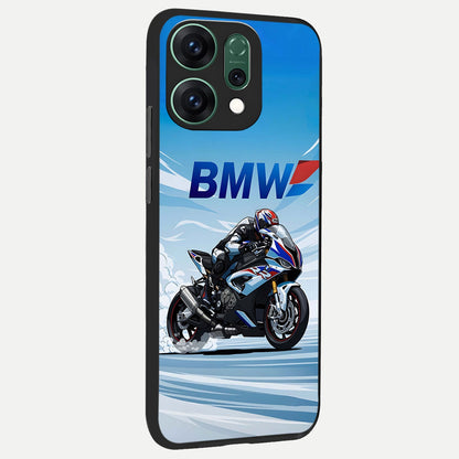  BMW Power Drift back cover For Oppo Reno 14 slim fit glass case with vibrant aesthetic design