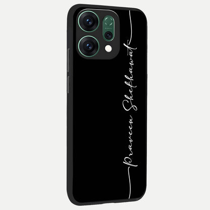  Black Tune Custom Name back cover For Oppo Reno 14 slim fit glass case with vibrant aesthetic design
