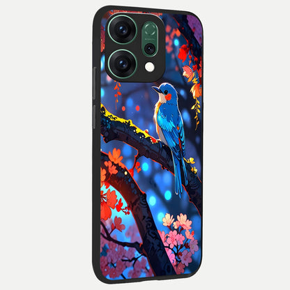  Blooming Water Drift back cover For Oppo Reno 14 slim fit glass case with vibrant aesthetic design