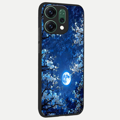  Blossom Moonlight Sky back cover For Oppo Reno 14 slim fit glass case with vibrant aesthetic design