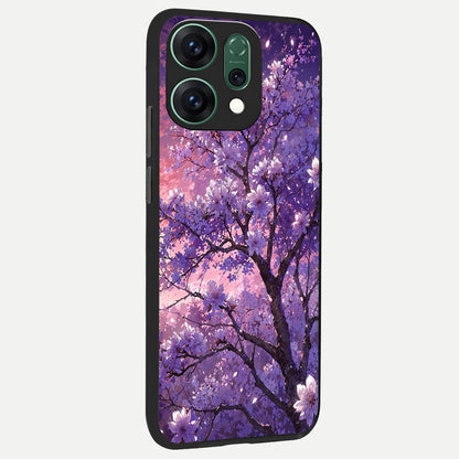  Blossom Tree back cover For Oppo Reno 14 slim fit glass case with vibrant aesthetic design