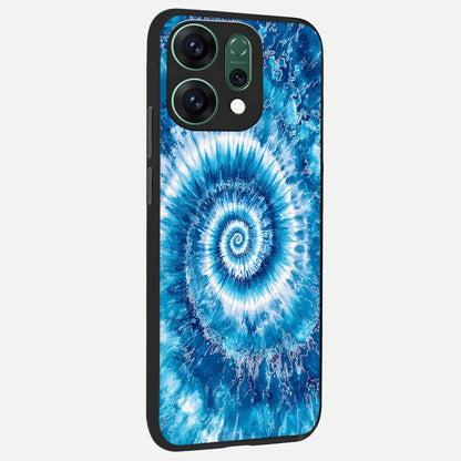  Blue Galaxy Wave back cover For Oppo Reno 14 slim fit glass case with vibrant aesthetic design