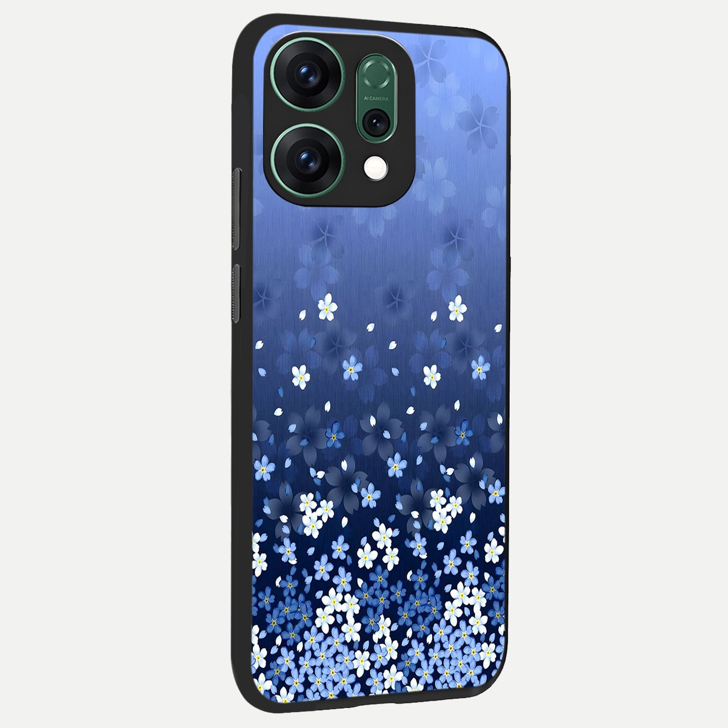  Blue Starry back cover For Oppo Reno 14 slim fit glass case with vibrant aesthetic design
