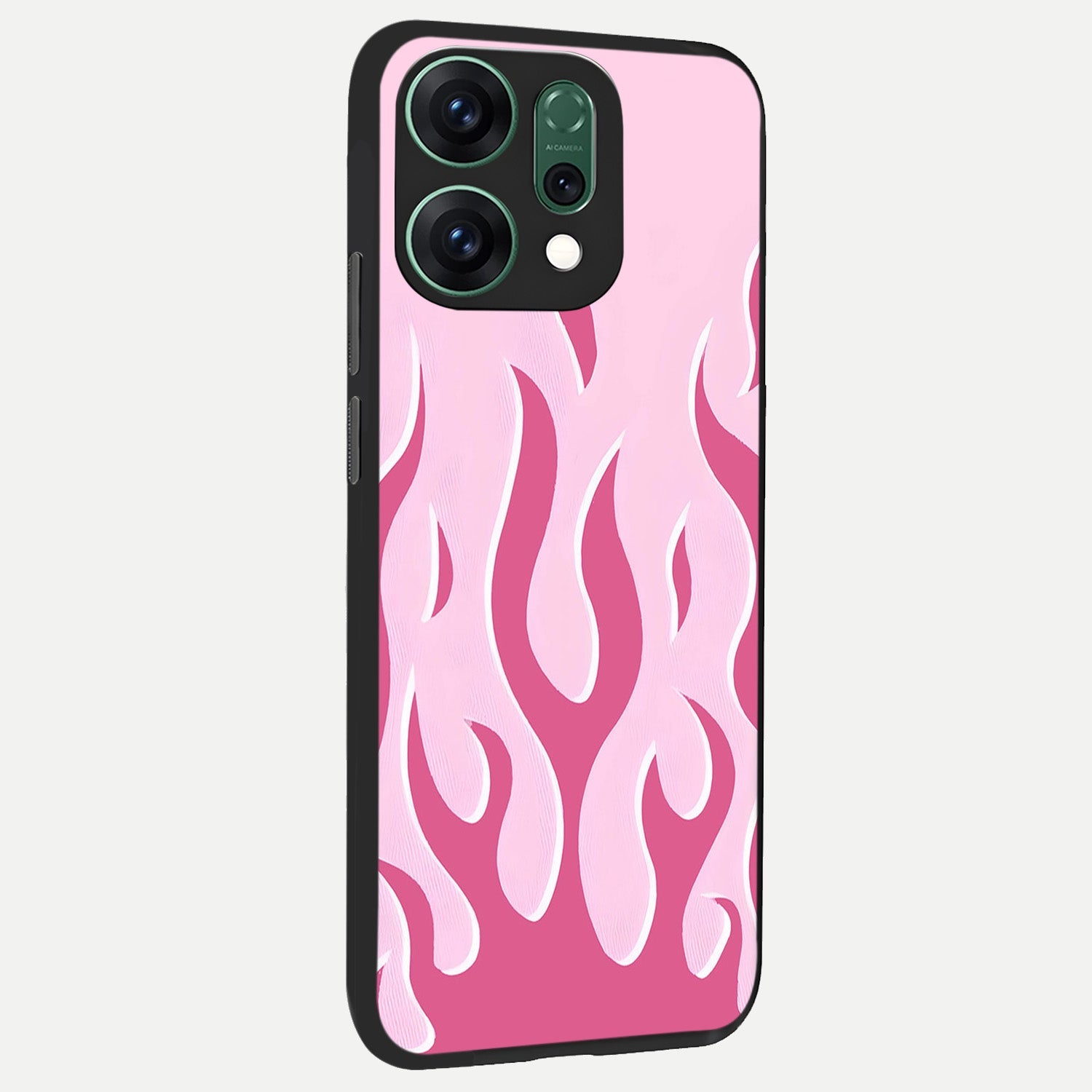  Blush Flame Energy back cover For Oppo Reno 14 slim fit glass case with vibrant aesthetic design
