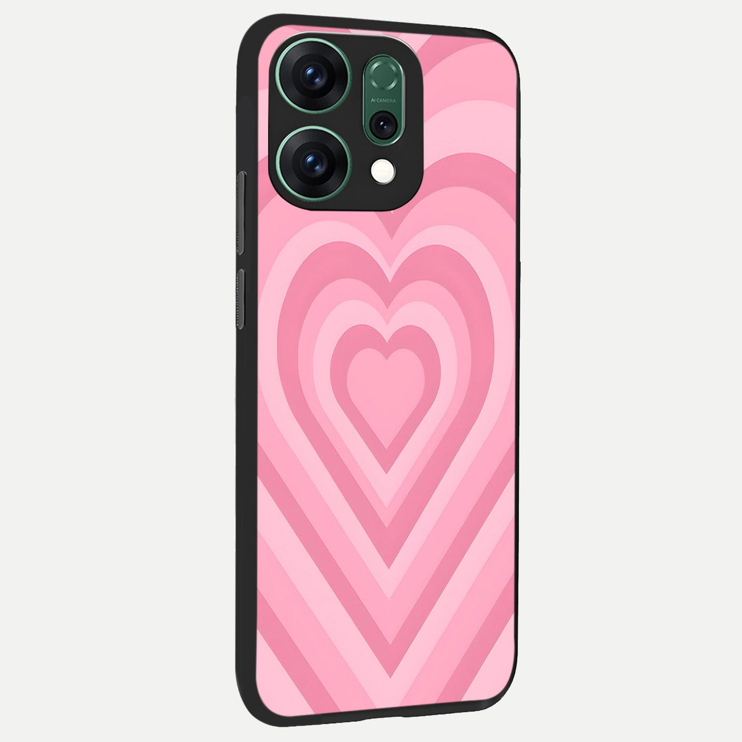  Blush Heart Waves back cover For Oppo Reno 14 slim fit glass case with vibrant aesthetic design