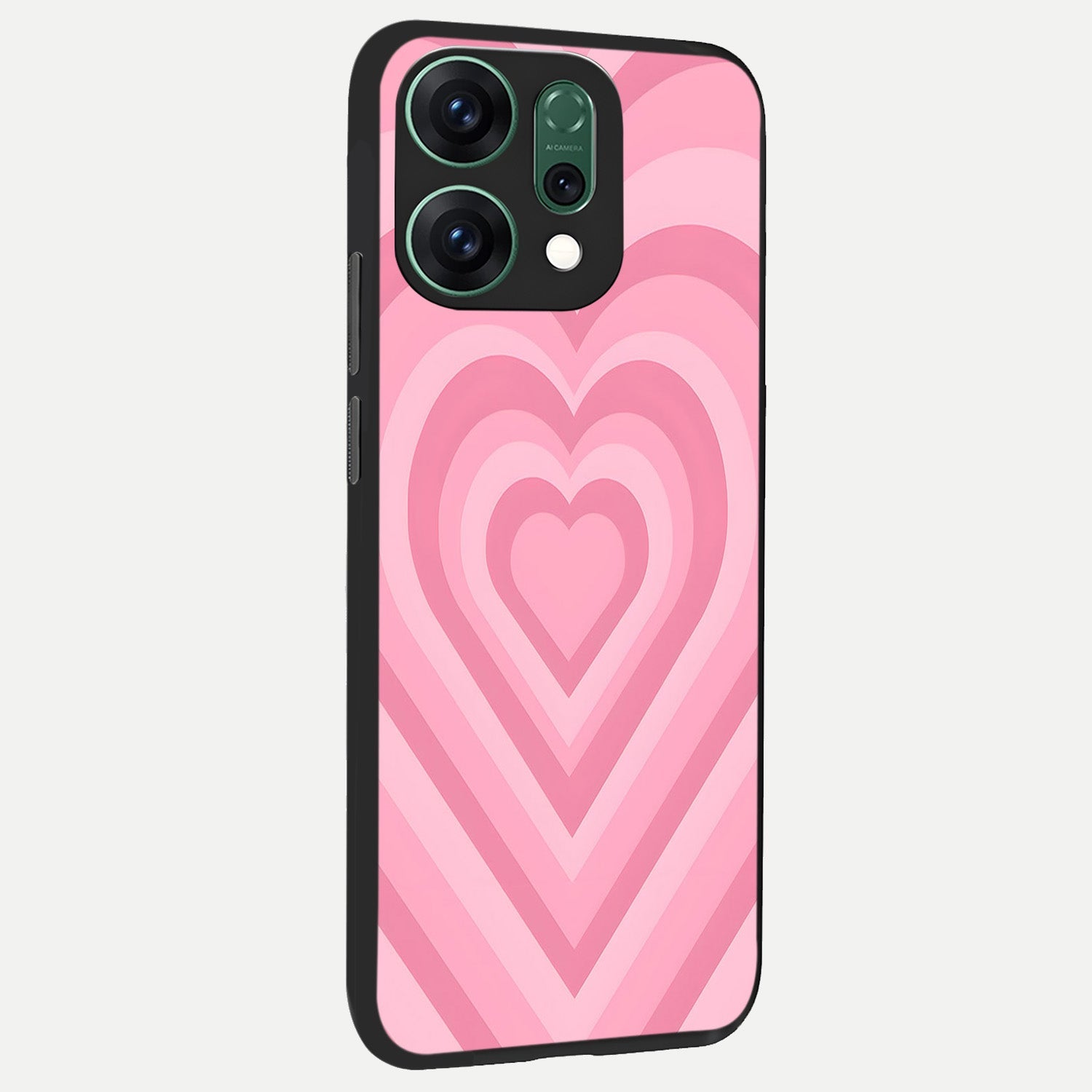  Blush Heart Waves back cover For Oppo Reno 14 slim fit glass case with vibrant aesthetic design