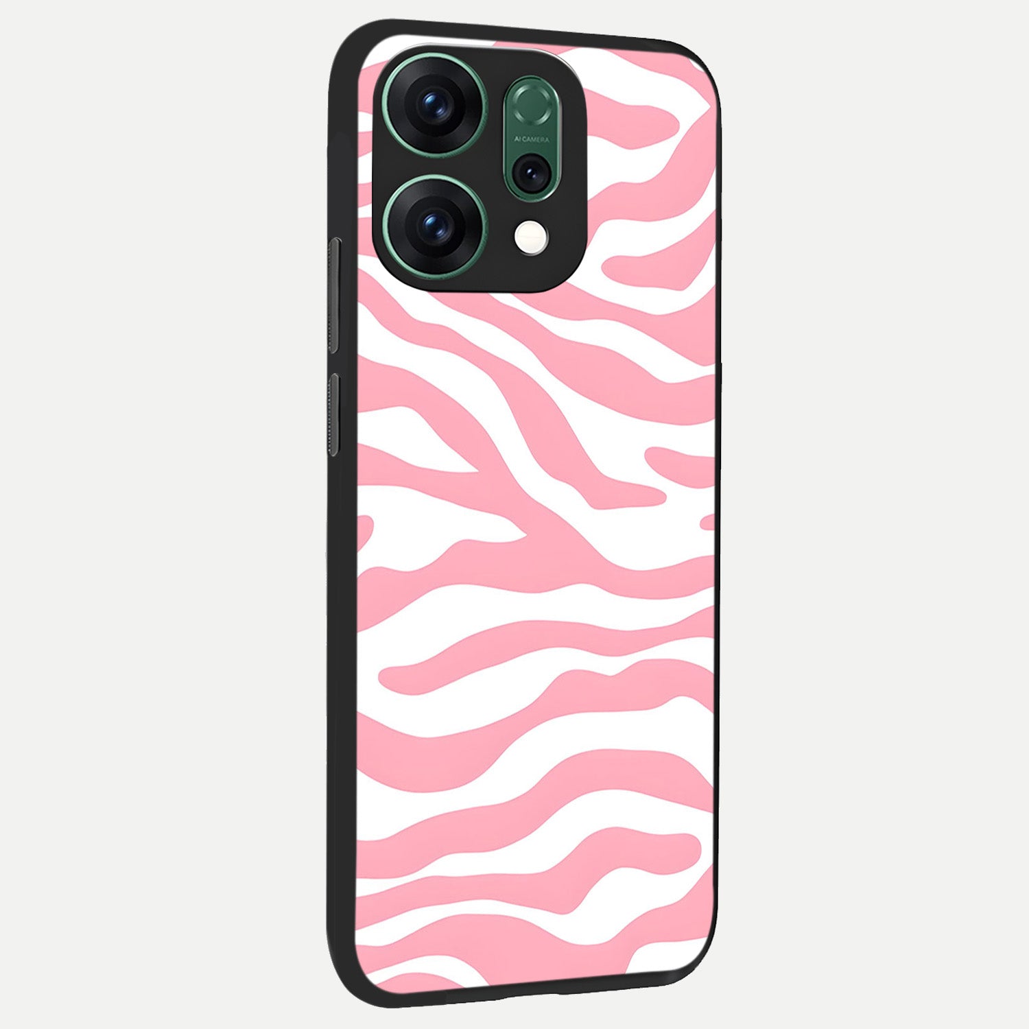  Blush Zebra Flow back cover For Oppo Reno 14 slim fit glass case with vibrant aesthetic design