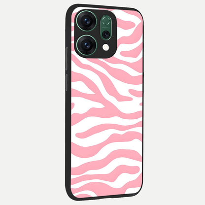  Blush Zebra Flow back cover For Oppo Reno 14 slim fit glass case with vibrant aesthetic design