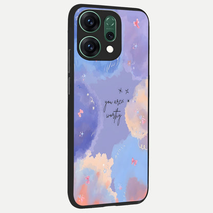  Celestial Cloud Magic back cover For Oppo Reno 14 slim fit glass case with vibrant aesthetic design