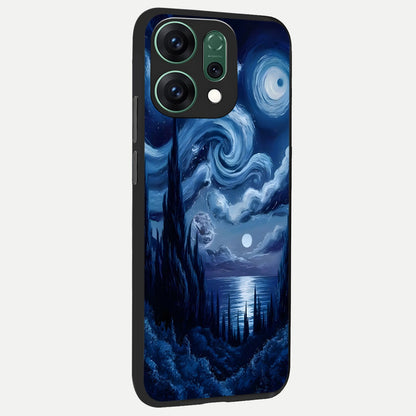  Celestial Dream Van Gogh back cover For Oppo Reno 14 slim fit glass case with vibrant aesthetic design