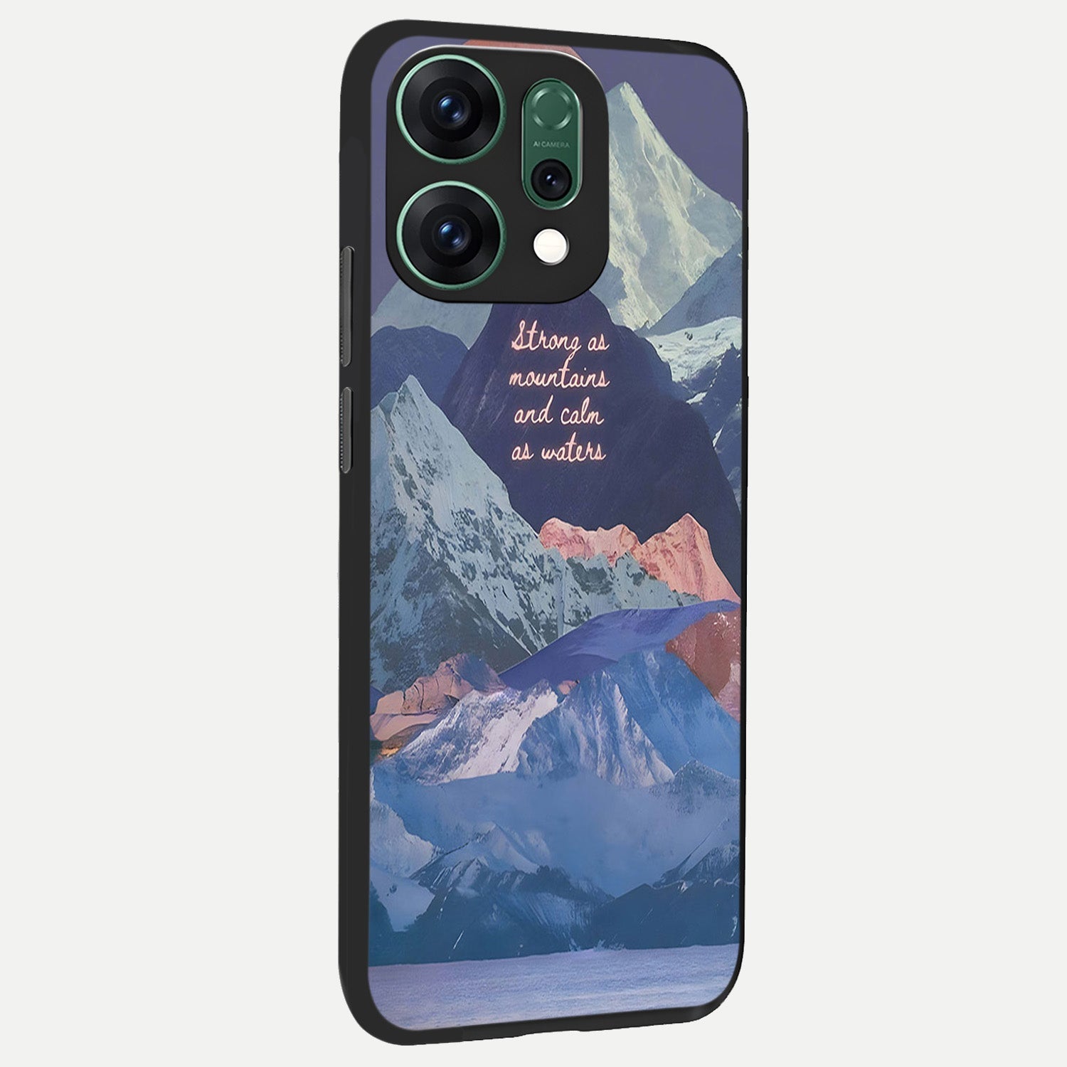  Celestial Mountain Calm back cover For Oppo Reno 14 slim fit glass case with vibrant aesthetic design