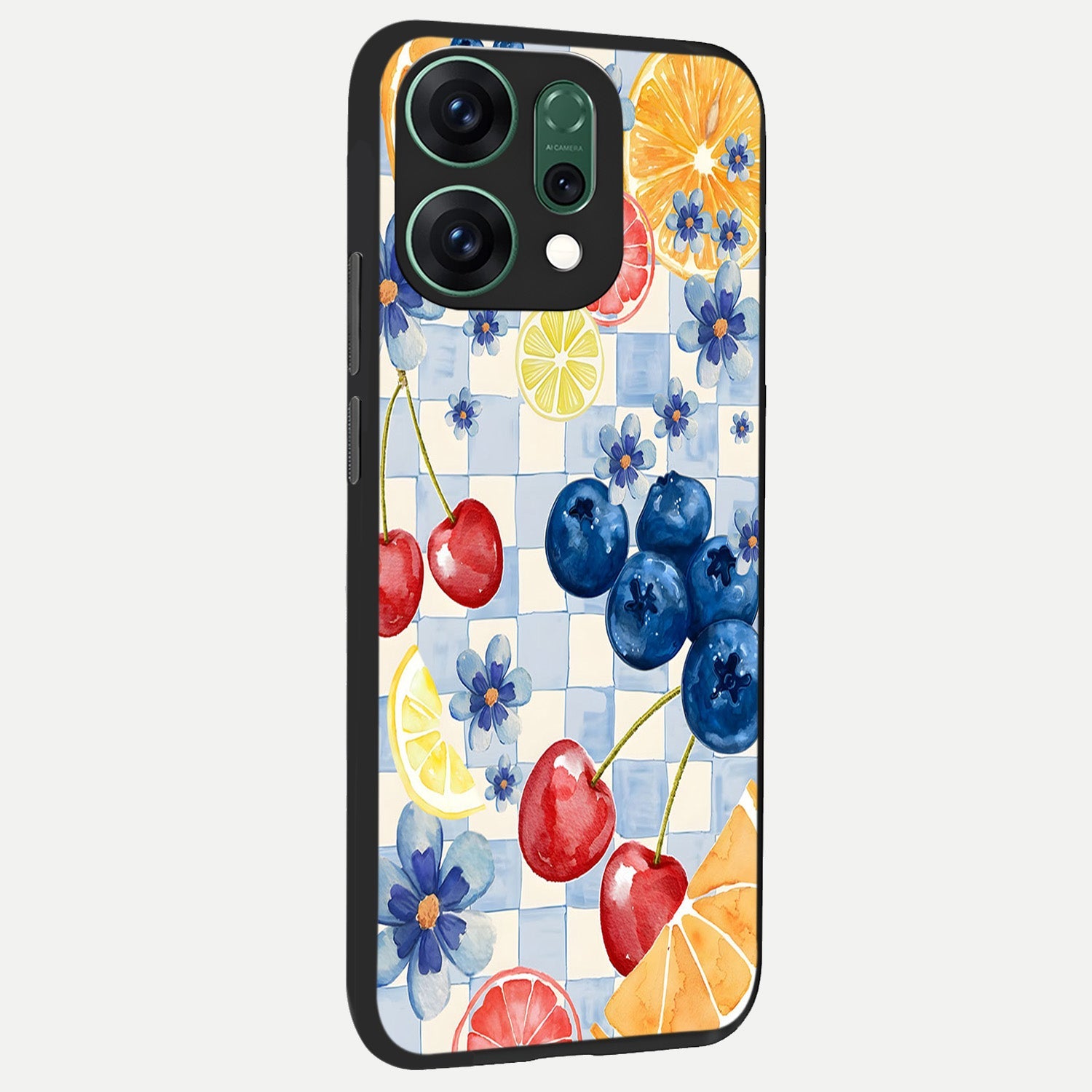  Citrus Bloom Joy back cover For Oppo Reno 14 slim fit glass case with vibrant aesthetic design
