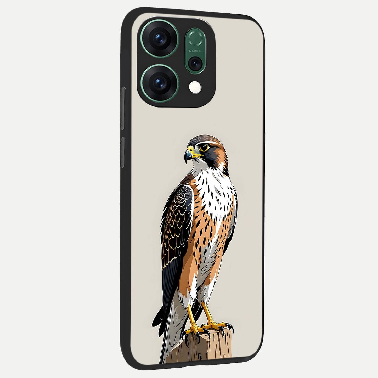  Clever Eagle back cover For Oppo Reno 14 slim fit glass case with vibrant aesthetic design