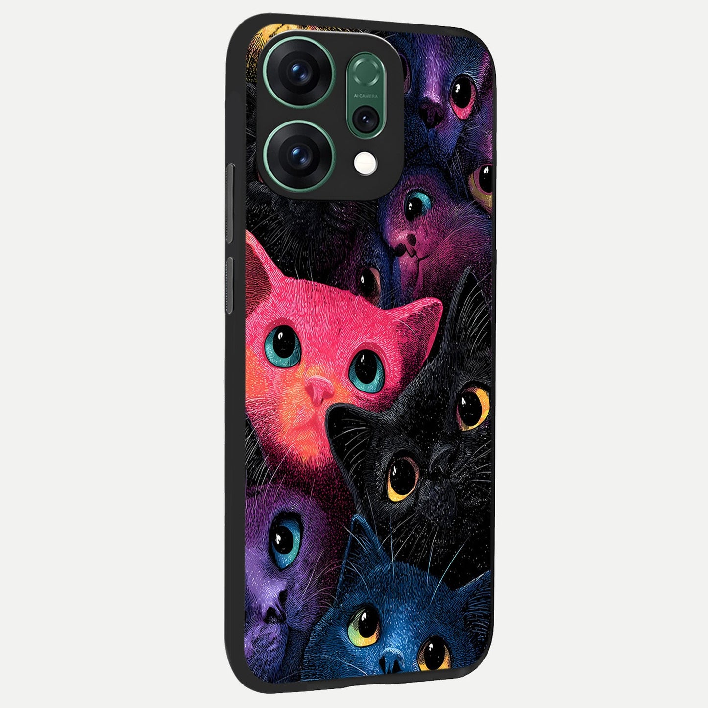  Cosmic Cats Dreams back cover For Oppo Reno 14 slim fit glass case with vibrant aesthetic design