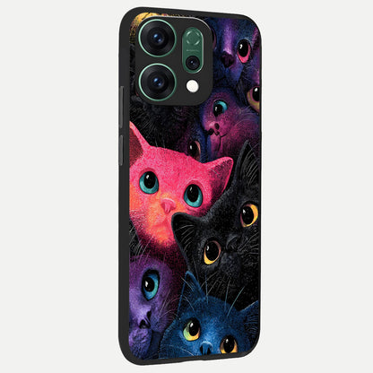  Cosmic Cats Dreams back cover For Oppo Reno 14 slim fit glass case with vibrant aesthetic design