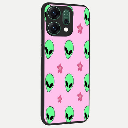  Cosmic Cute Crush back cover For Oppo Reno 14 slim fit glass case with vibrant aesthetic design