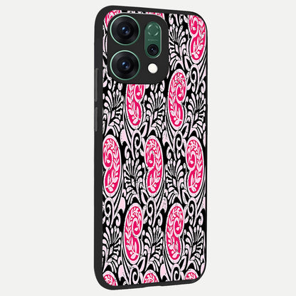  Crimson Paisley Charm back cover For Oppo Reno 14 slim fit glass case with vibrant aesthetic design