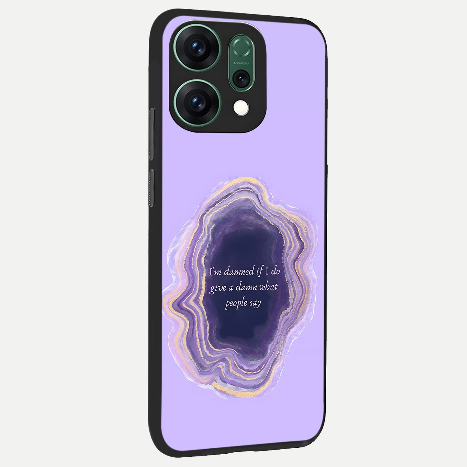  Damned People Quote back cover For Oppo Reno 14 slim fit glass case with vibrant aesthetic design