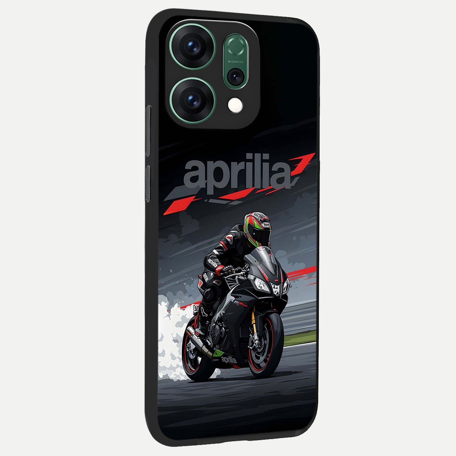  Dark Aprilla back cover For Oppo Reno 14 slim fit glass case with vibrant aesthetic design