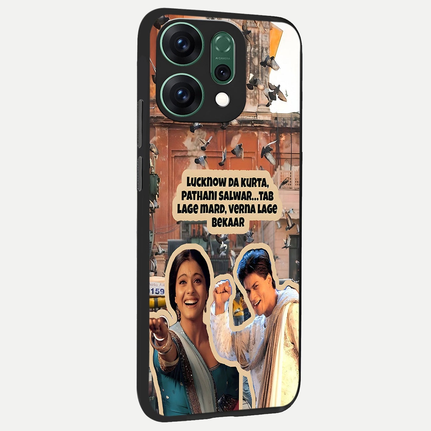  Desi Retro Vibes back cover For Oppo Reno 14 slim fit glass case with vibrant aesthetic design