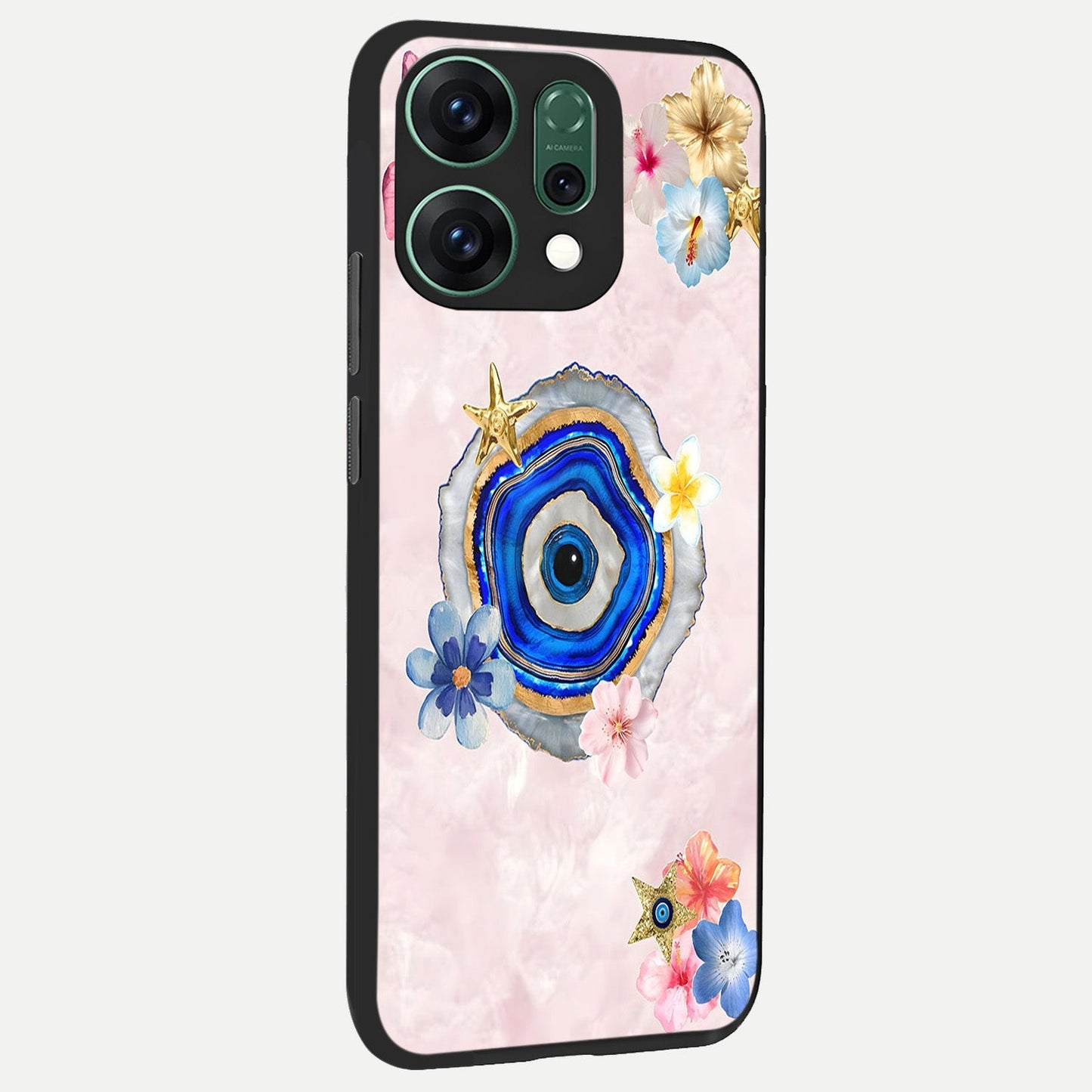  Divine Aura Bloom back cover For Oppo Reno 14 slim fit glass case with vibrant aesthetic design