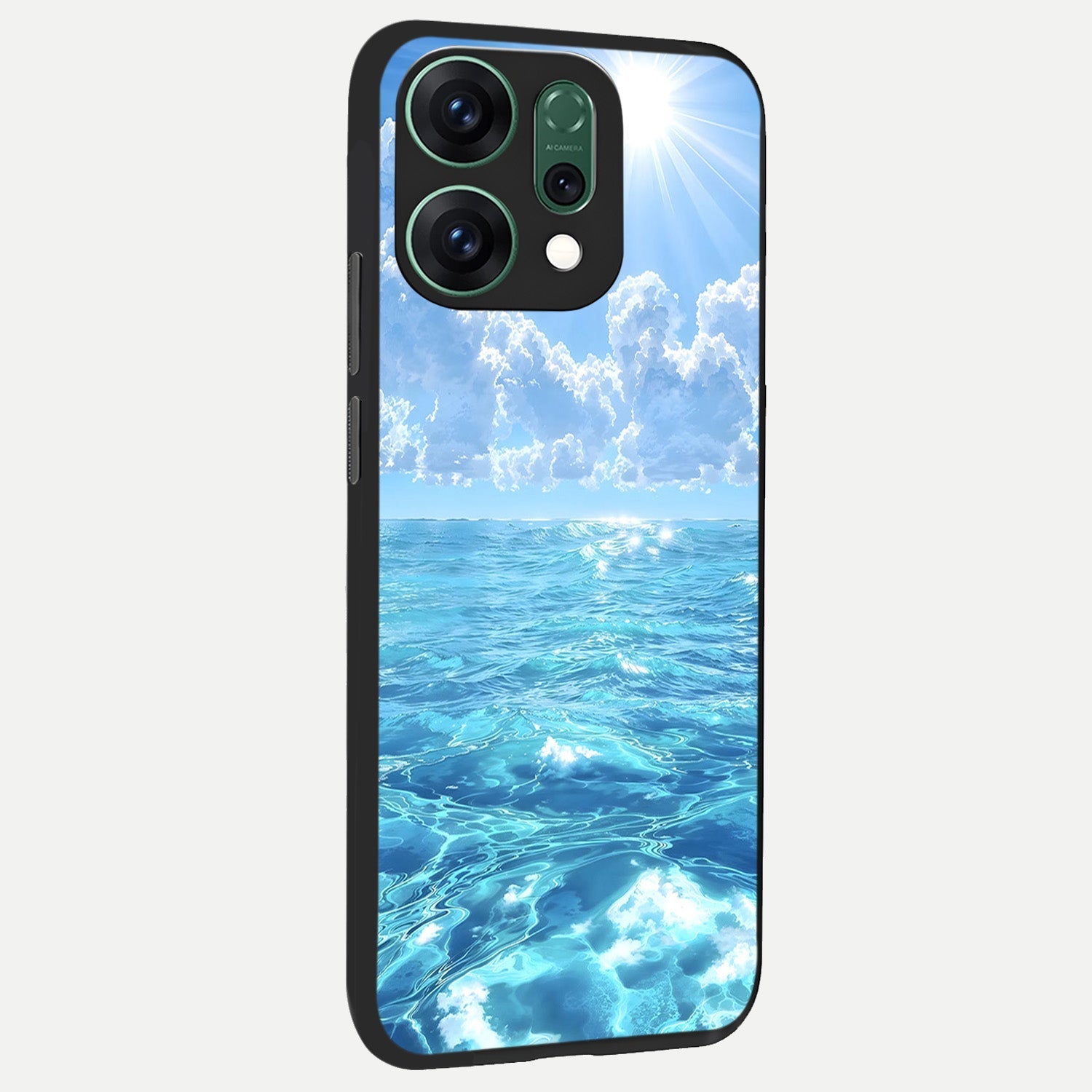  Endless Ocean Horizon back cover For Oppo Reno 14 slim fit glass case with vibrant aesthetic design