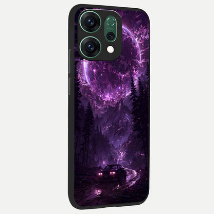  Eternal Cosmic Drive back cover For Oppo Reno 14 slim fit glass case with vibrant aesthetic design