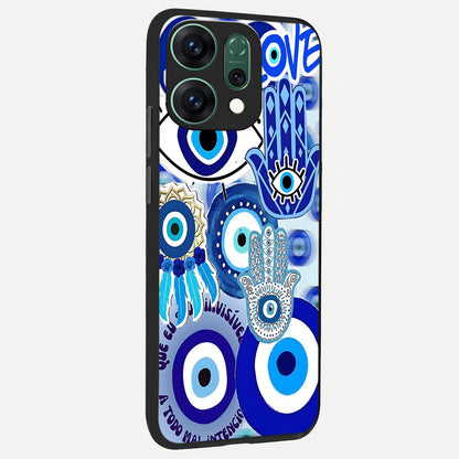  Evil Eyes Dream back cover For Oppo Reno 14 slim fit glass case with vibrant aesthetic design