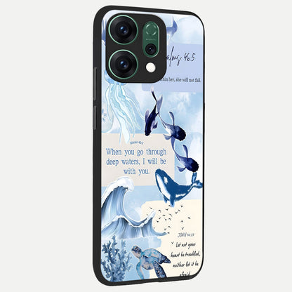  Faithful Ocean Promise back cover For Oppo Reno 14 slim fit glass case with vibrant aesthetic design