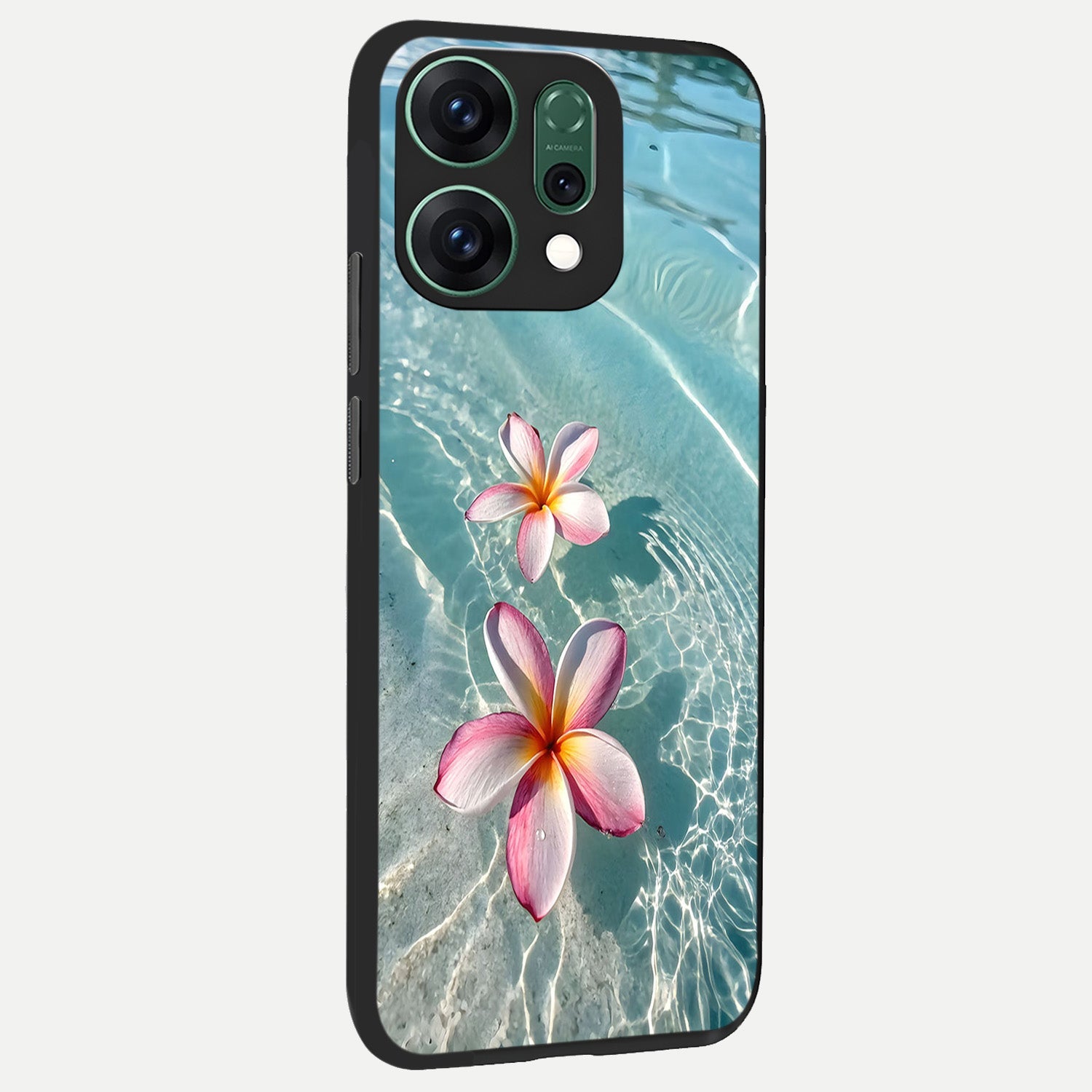  Floating Bloom Bliss back cover For Oppo Reno 14 slim fit glass case with vibrant aesthetic design