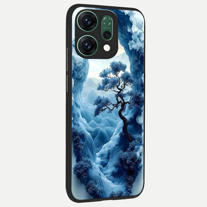  Frozen Serenity Gate back cover For Oppo Reno 14 slim fit glass case with vibrant aesthetic design