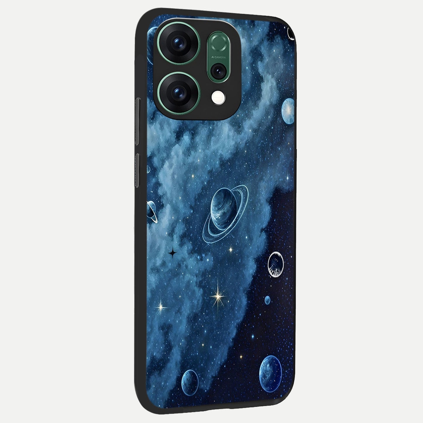  Galaxy Dream Space back cover For Oppo Reno 14 slim fit glass case with vibrant aesthetic design