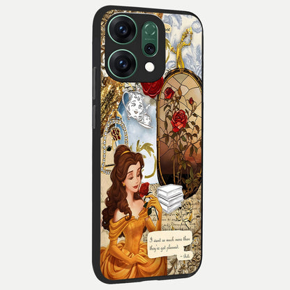  Golden Dream Belle back cover For Oppo Reno 14 slim fit glass case with vibrant aesthetic design