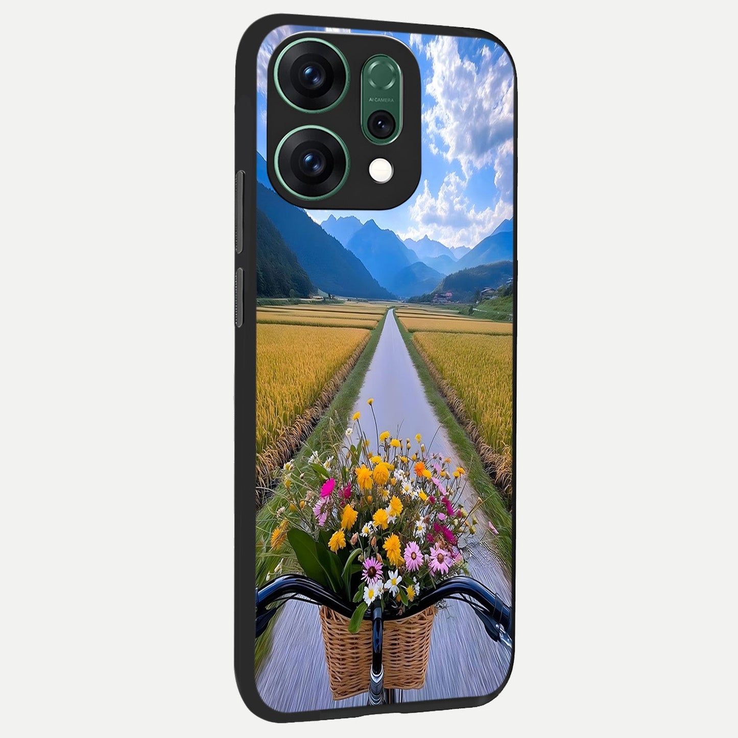  Golden Field Journey back cover For Oppo Reno 14 slim fit glass case with vibrant aesthetic design