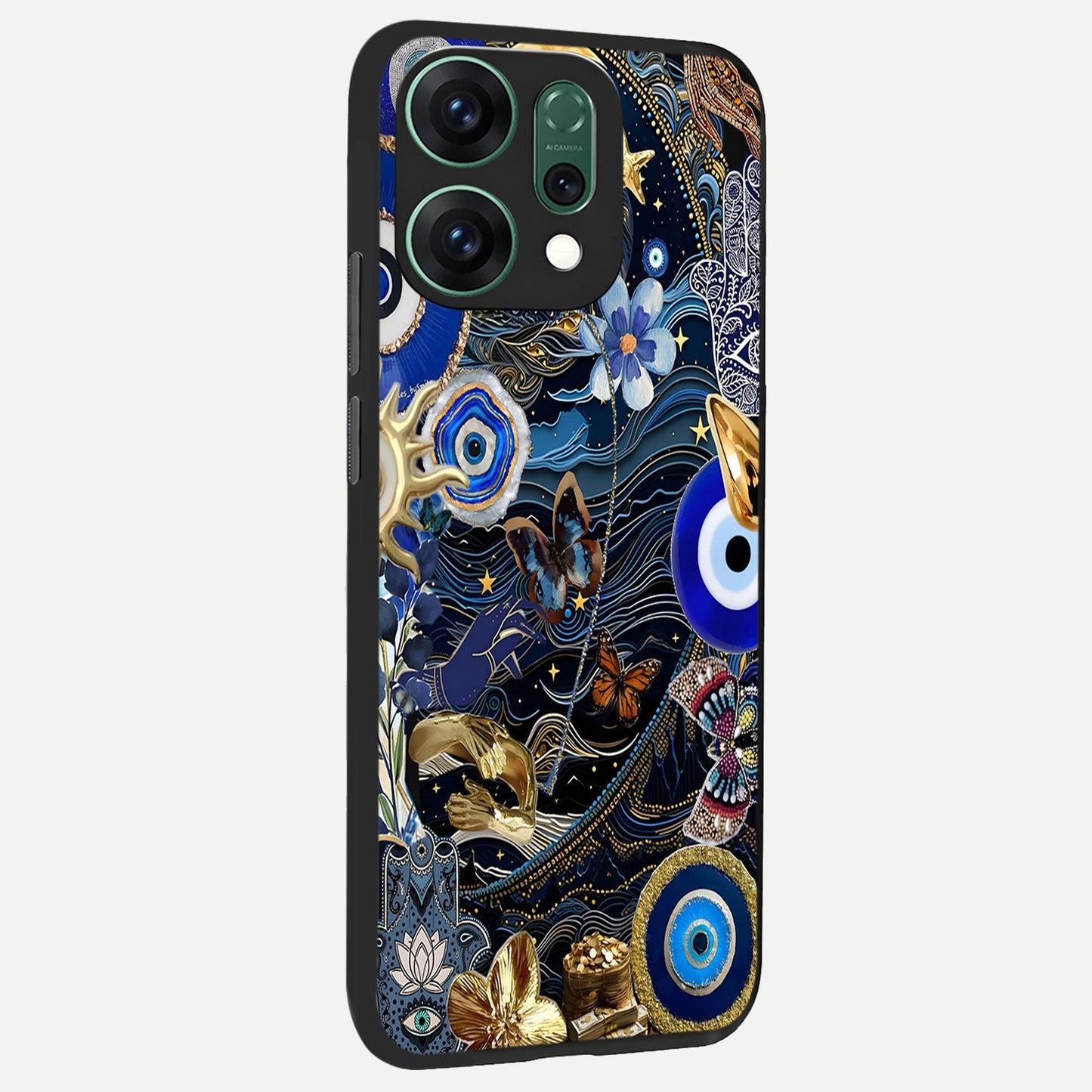  Golden Moon Magic back cover For Oppo Reno 14 slim fit glass case with vibrant aesthetic design