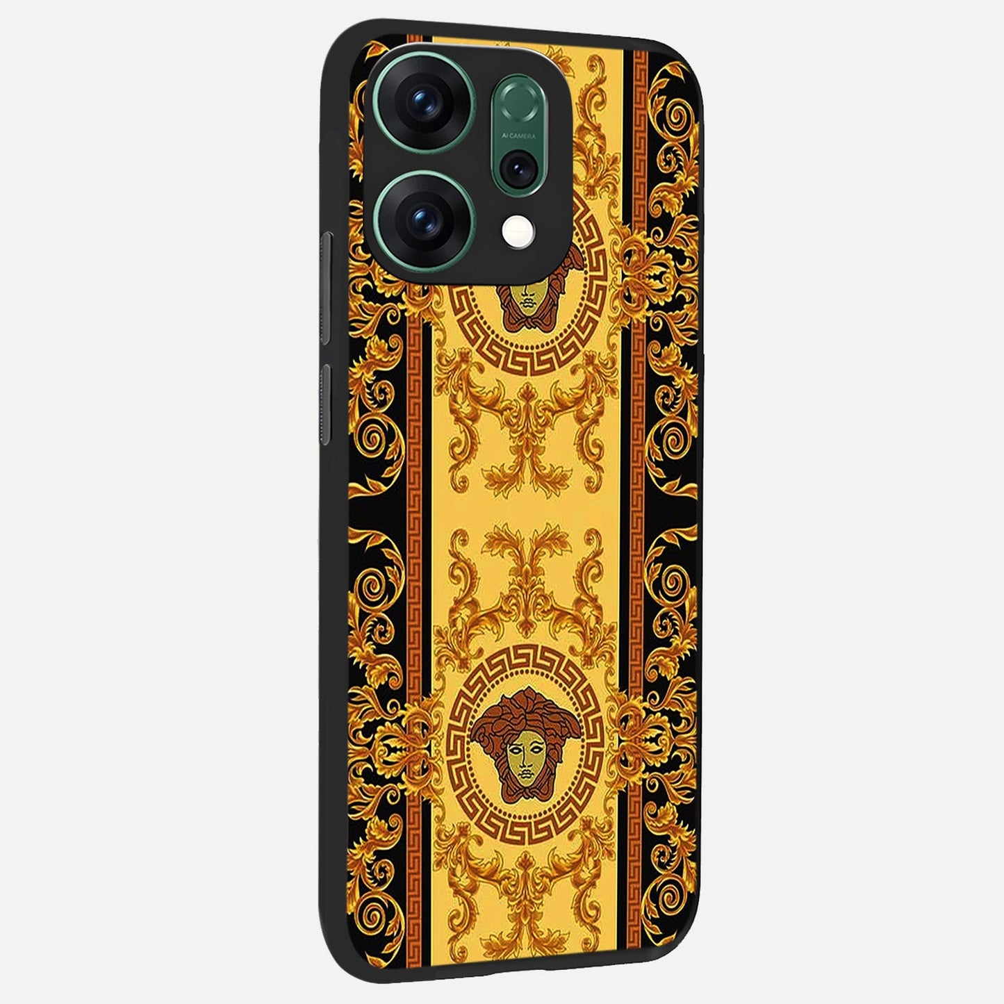  Golden Royal Heritage back cover For Oppo Reno 14 slim fit glass case with vibrant aesthetic design