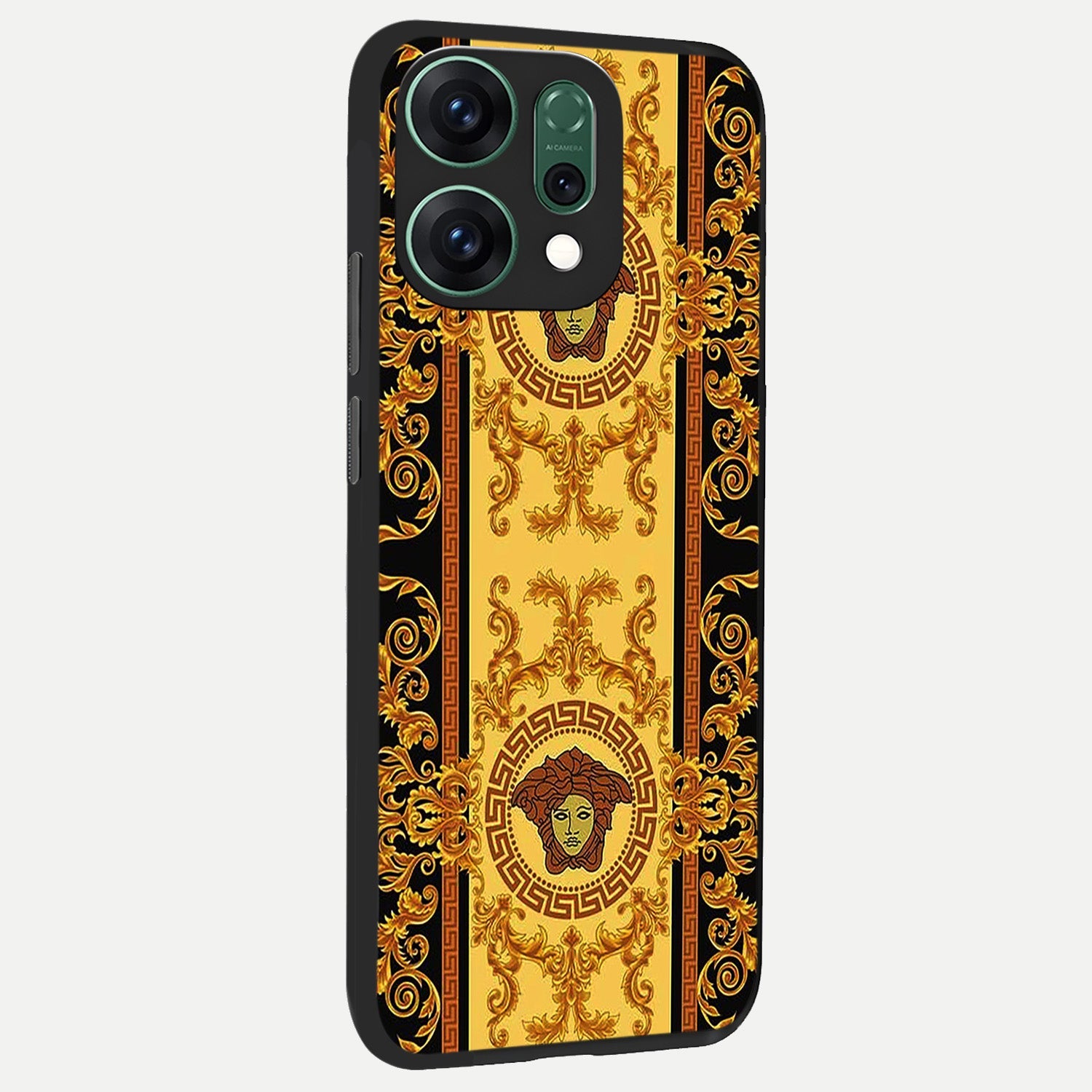  Golden Royal Heritage back cover For Oppo Reno 14 slim fit glass case with vibrant aesthetic design