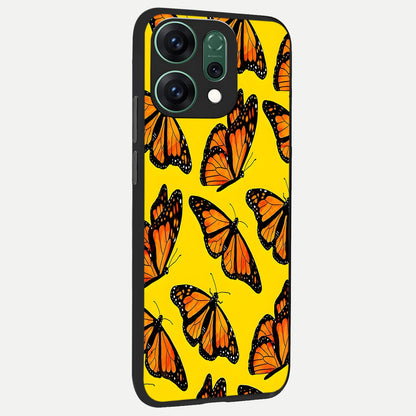  Golden Wing Flight back cover For Oppo Reno 14 slim fit glass case with vibrant aesthetic design