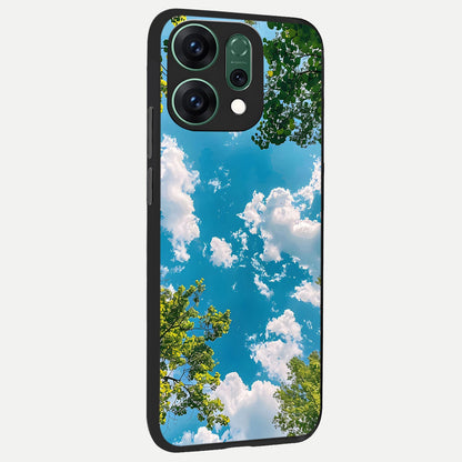  Green Moon Energy back cover For Oppo Reno 14 slim fit glass case with vibrant aesthetic design