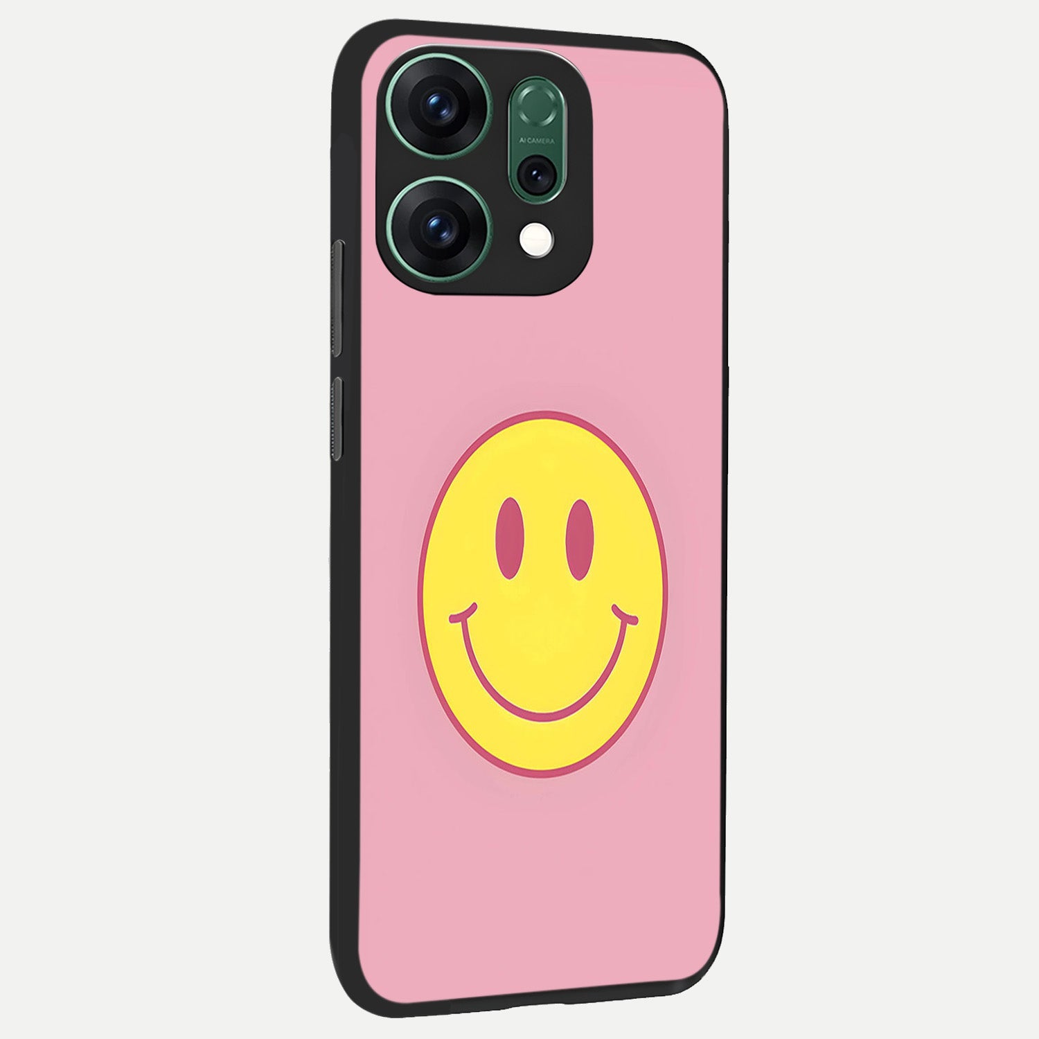  Happy Pink Mood back cover For Oppo Reno 14 slim fit glass case with vibrant aesthetic design