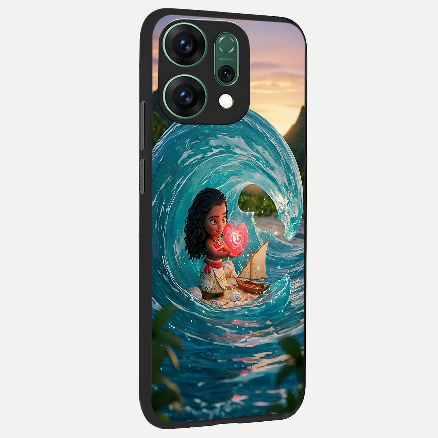  Heart of Ocean back cover For Oppo Reno 14 slim fit glass case with vibrant aesthetic design