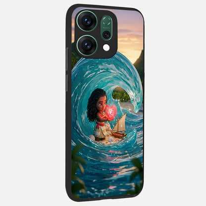  Heart of Ocean back cover For Oppo Reno 14 slim fit glass case with vibrant aesthetic design