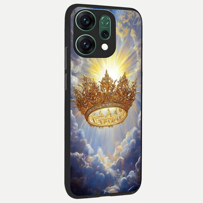  Heavenly Crown Light back cover For Oppo Reno 14 slim fit glass case with vibrant aesthetic design